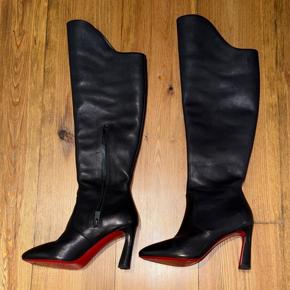 Christian Louboutin Eleanor Botta Black and Red Heeled Boots size 37 - Picture 2 of 11